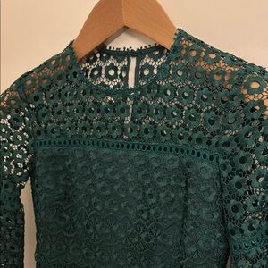 J Crew Elegant Emerald Green Lace Dress